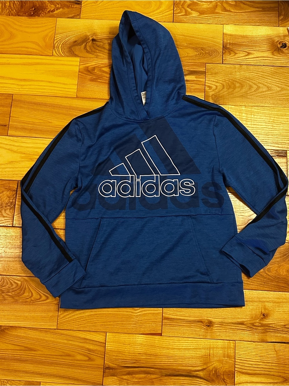Adidas Youth Blue Logo Hoodie, Sz Large (14/16)
